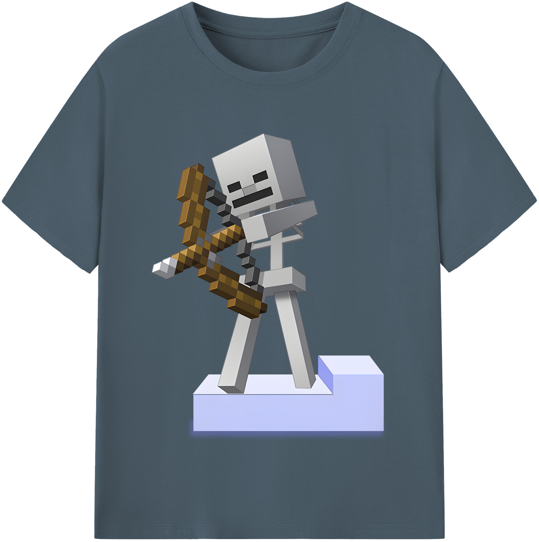 （画像用） マインクラフト ブロックの世界 Minecraft MC Block world 綿100％半袖Tシャツ（フロントプリント）